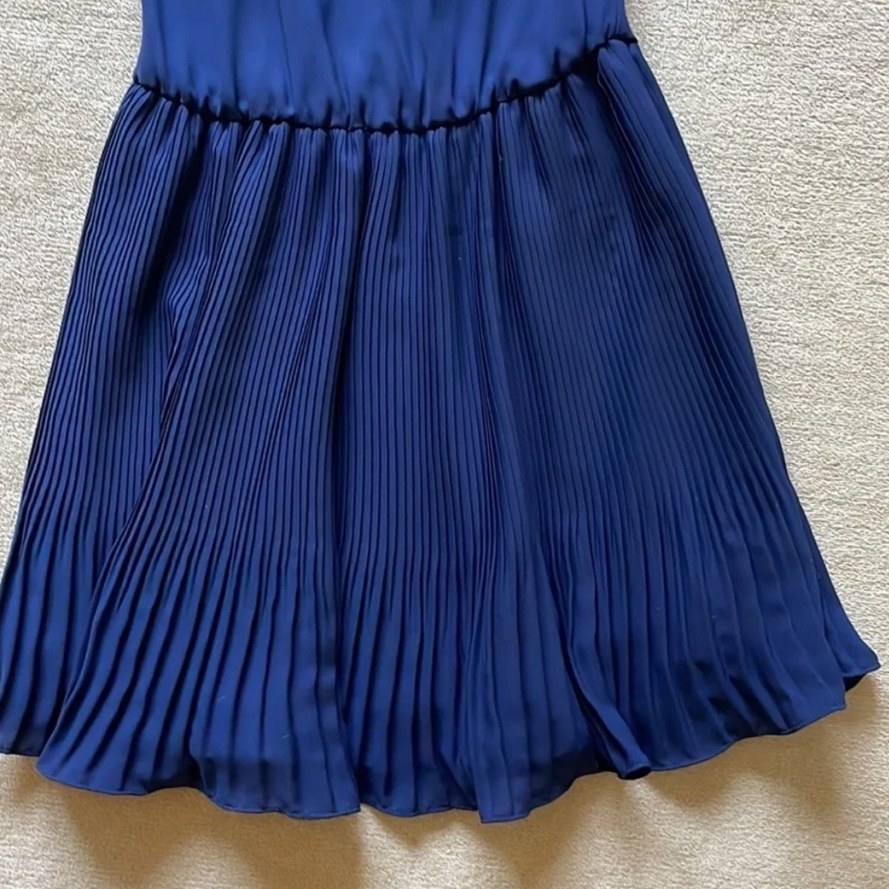navy blue ralph lauren scoop neck Formal  pleated dress size 10
